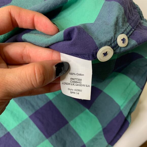 J Crew Shirt Mens XL Extra Large Light Weight Cotton Plaid Check Button Down - Picture 5 of 8
